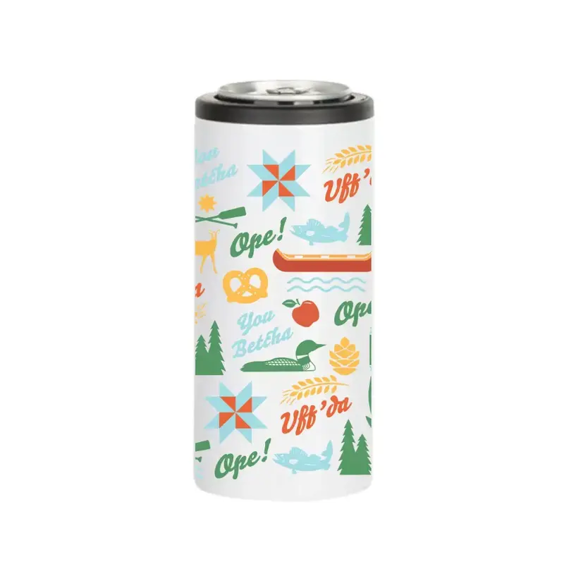 Creative Compass Skinny Insulated Can Koozie - Midwest Icons