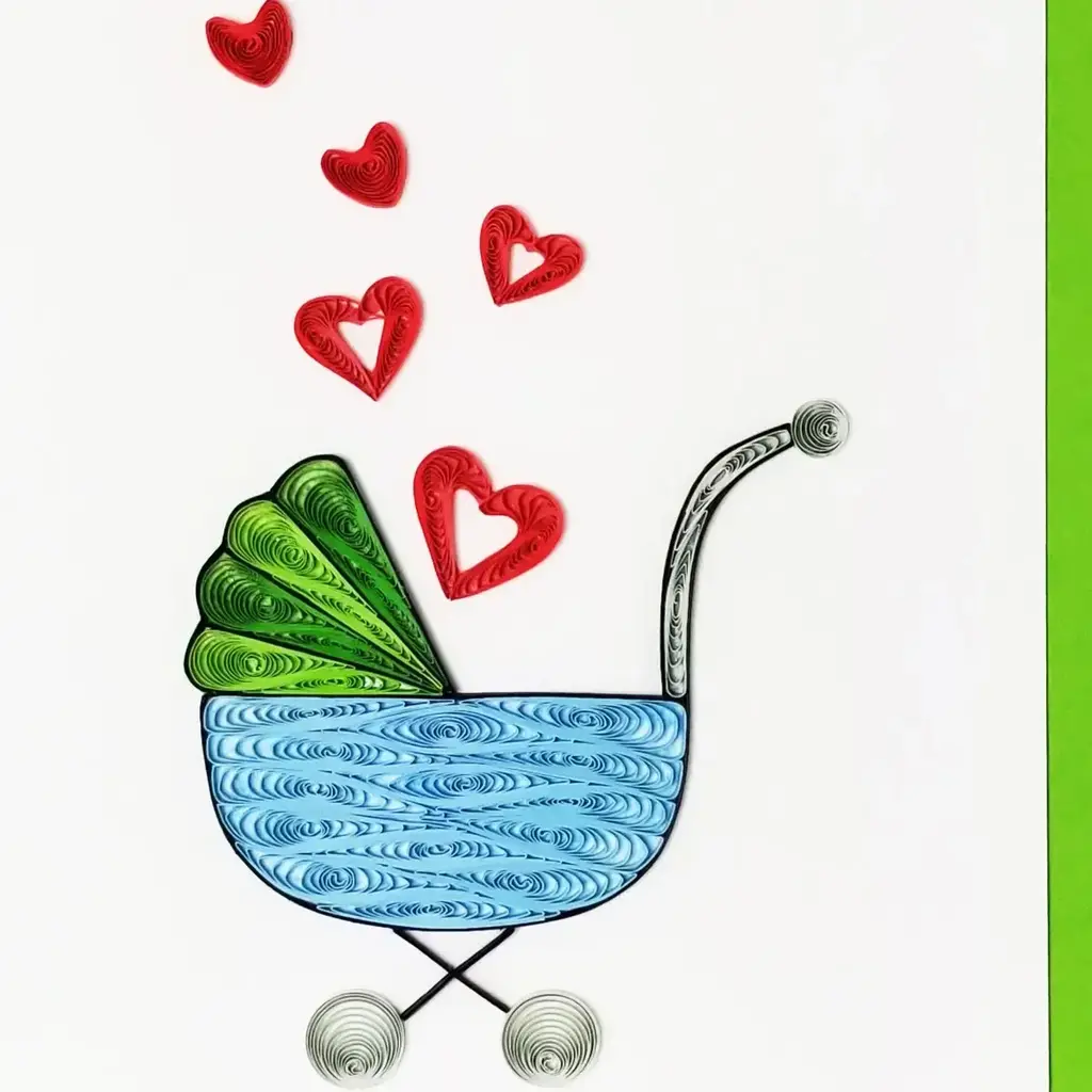 Quilling Greeting Card Baby Stroller