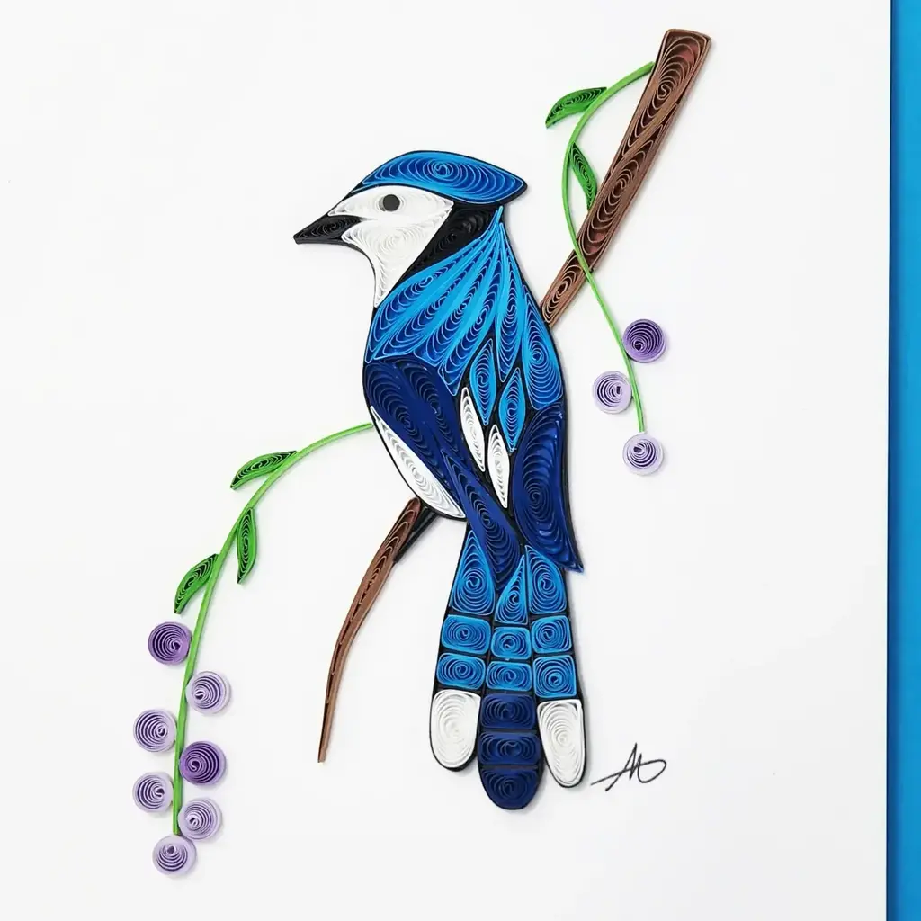 Quilling Greeting Card Blue Jay