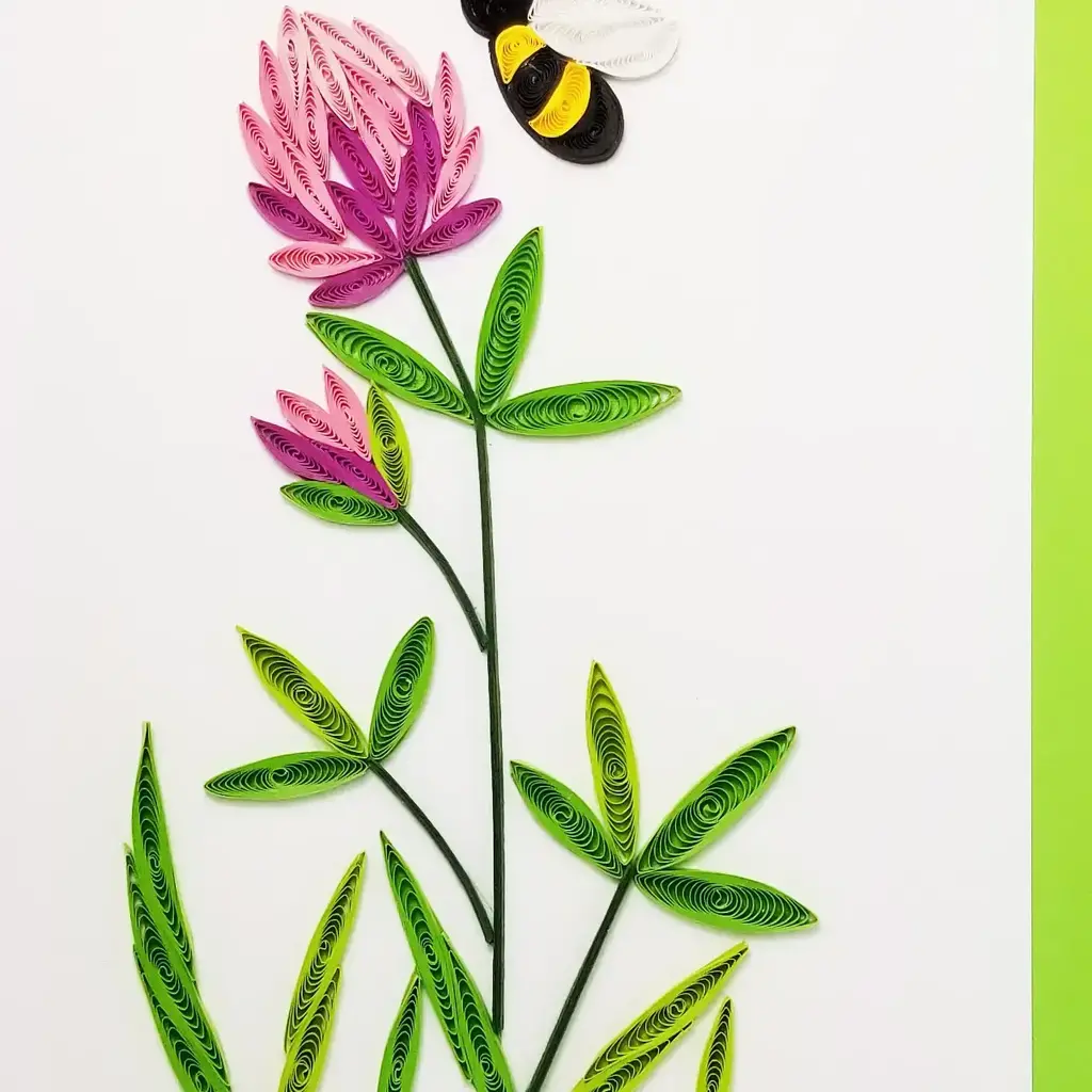 Iconic Quilling Quilling Greeting Card Clover and Bee