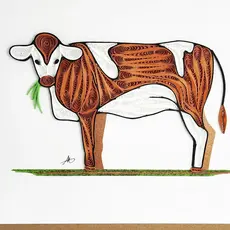 Quilling Greeting Card Cow