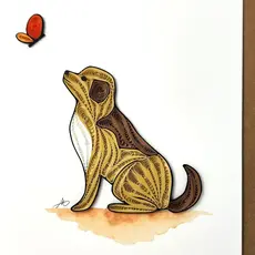 Quilling Greeting Card Dog
