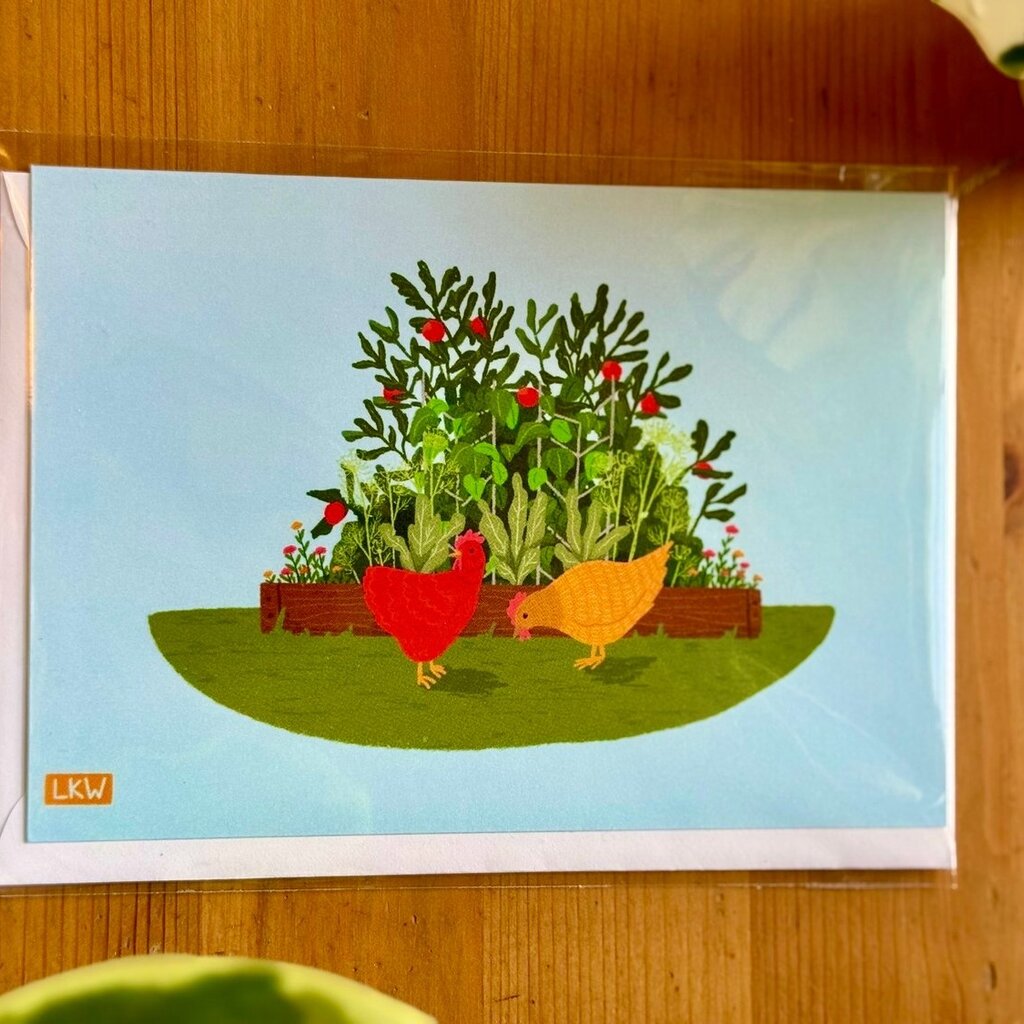 Lily Wenndt Illustration Chicken Yard Greeting Card