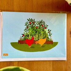 Lily Wenndt Illustration Chicken Yard Greeting Card
