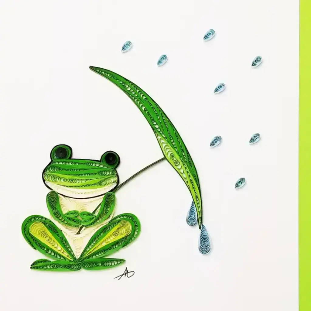 Quilling Greeting Card Frog Umbrella