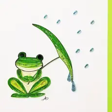 Quilling Greeting Card Frog Umbrella