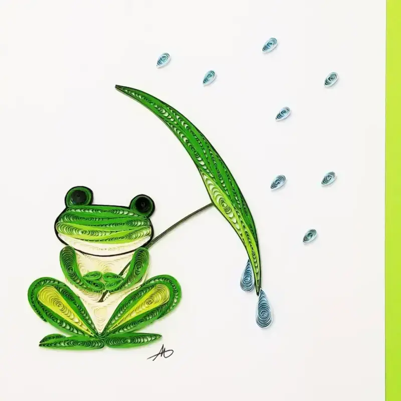 Iconic Quilling Quilling Greeting Card Frog Umbrella