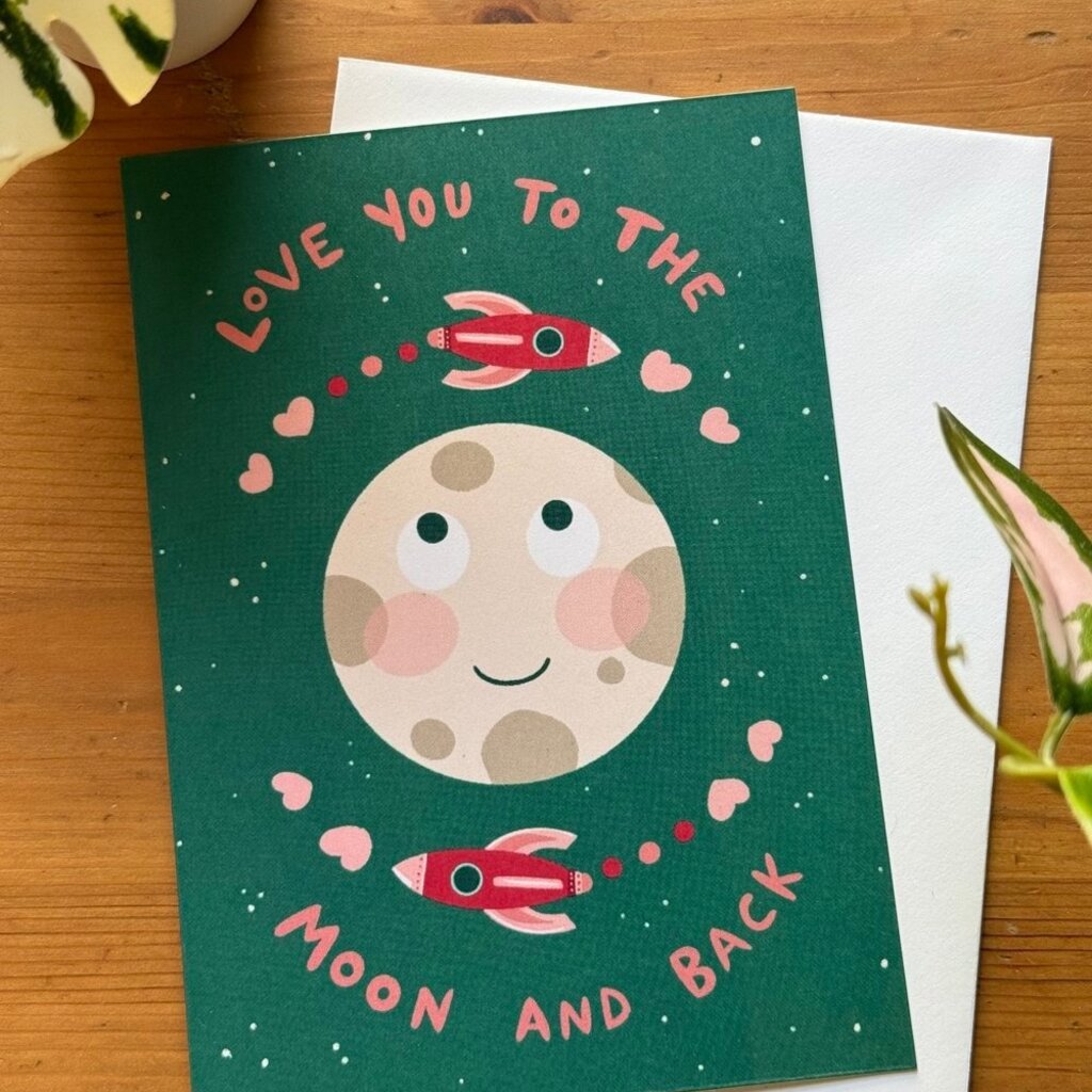 Lily Wenndt Illustration Love You To The Moon and Back Greeting Card