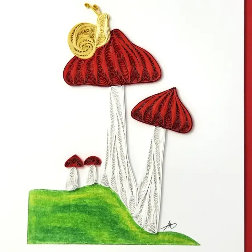 Quilling Greeting Card Mushroom