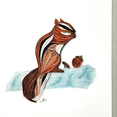 Quilling Greeting Card Chipmunk