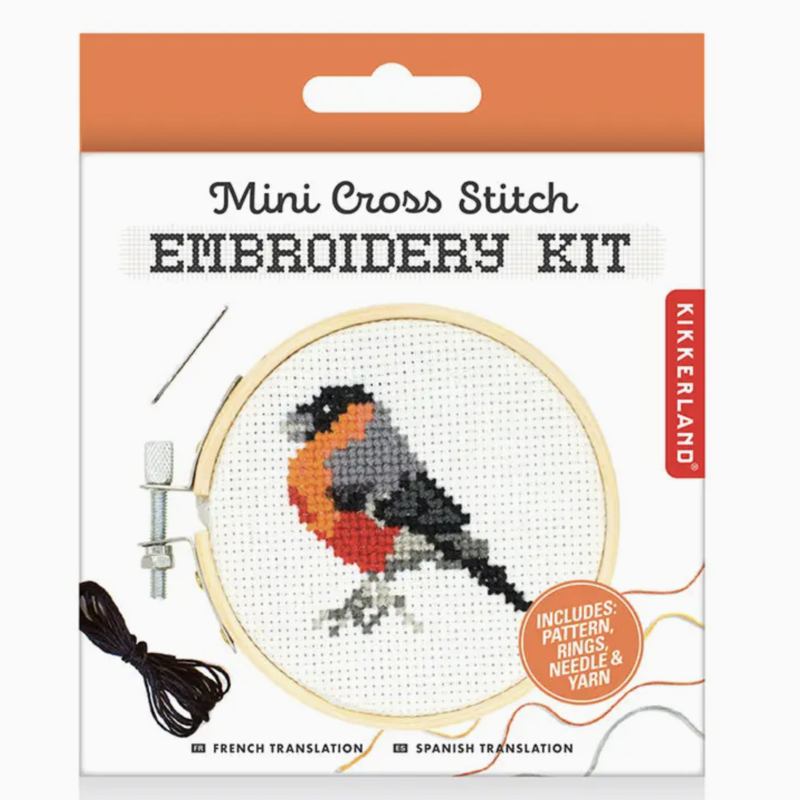 Kikkerland Robin Mini Cross Stitch Embroidery Kit