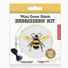 Kikkerland Bee Mini Cross Stitch Embroidery Kit