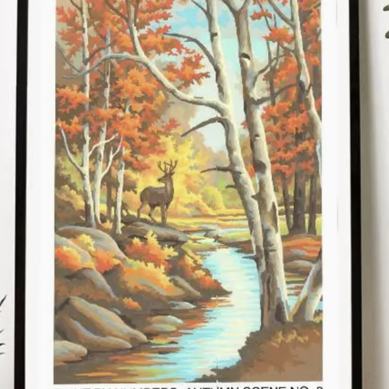 Found Image Press PN-35 Paint By Numbers, Autumn Scene Number Three