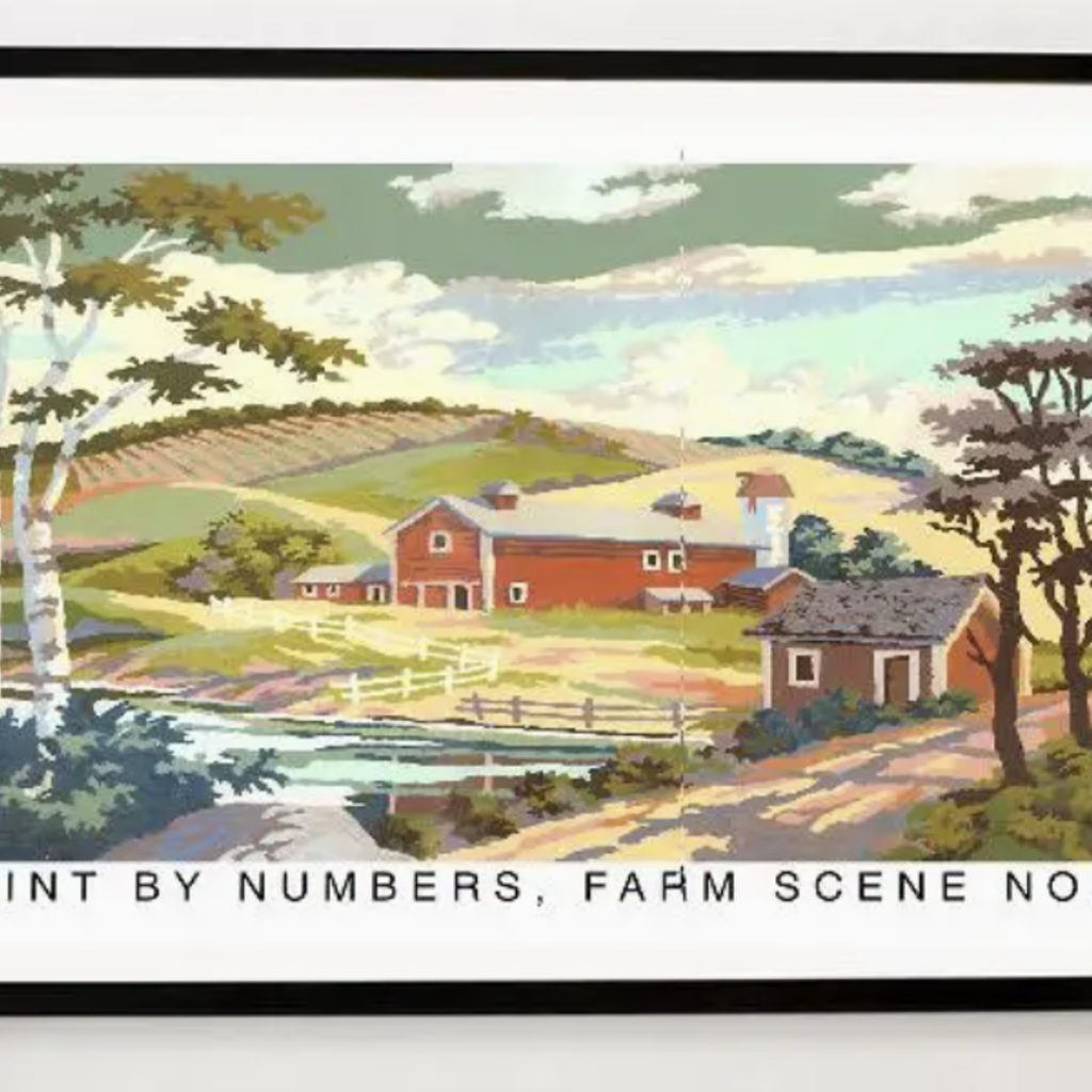 Found Image Press PN-20 Paint By Numbers, Farm Scene Number One