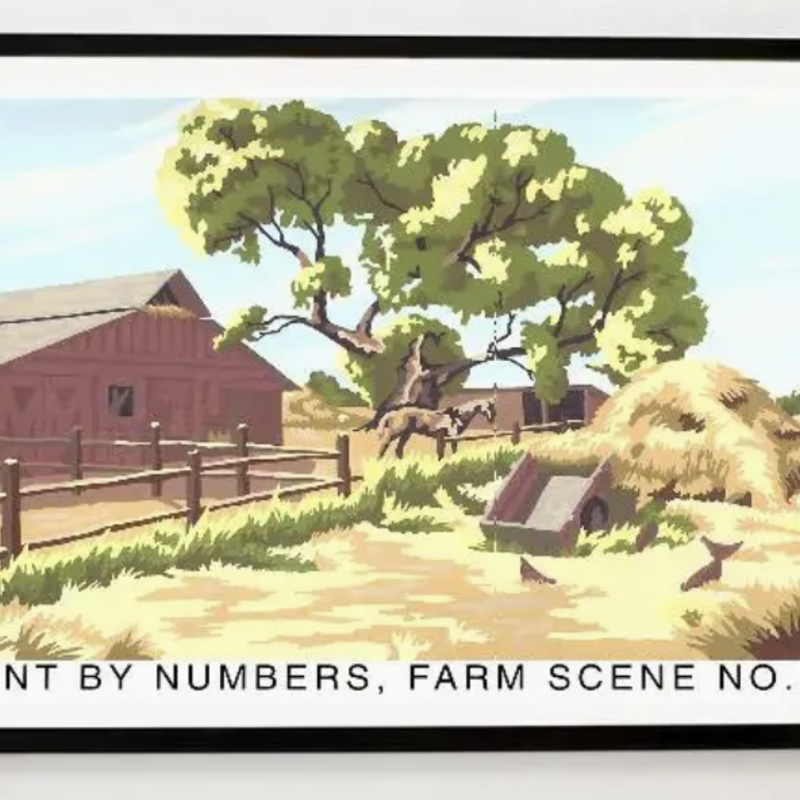 Found Image Press PN-17 Paint By Numbers, Farm Scene Number 2
