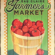 Volume One Eau Claire Farmers Market Wooden Sign