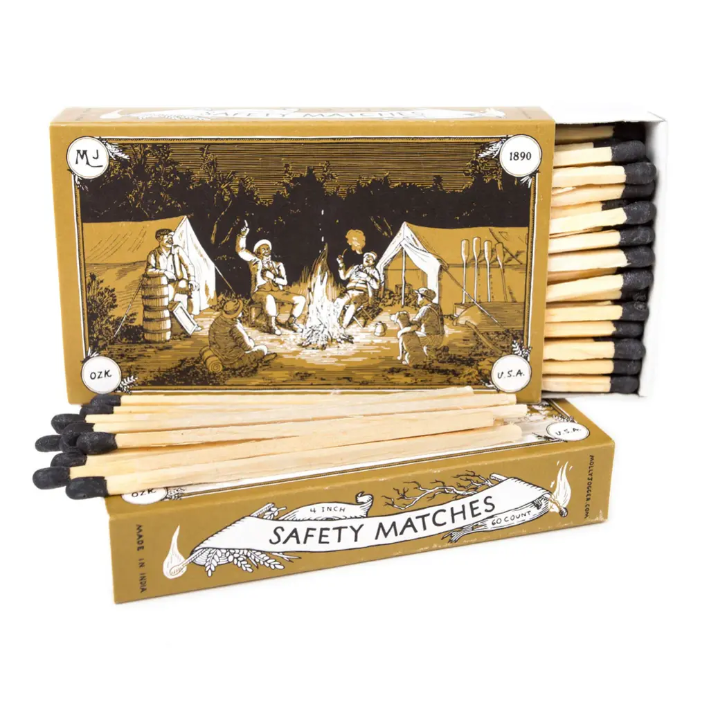 Mollyjogger MJ 4" Hearth Safety Matches (Camp Scene)