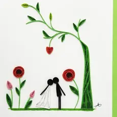 Quilling Greeting Card Wedding Couple