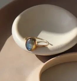 Labradorite Gemstone Ring - 14k Gold Fill