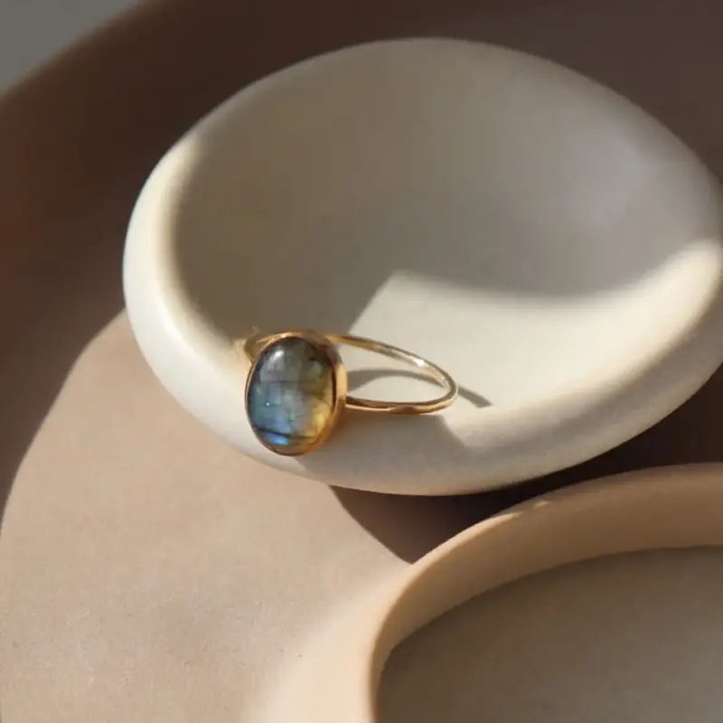 Labradorite Gemstone Ring - 14k Gold Fill