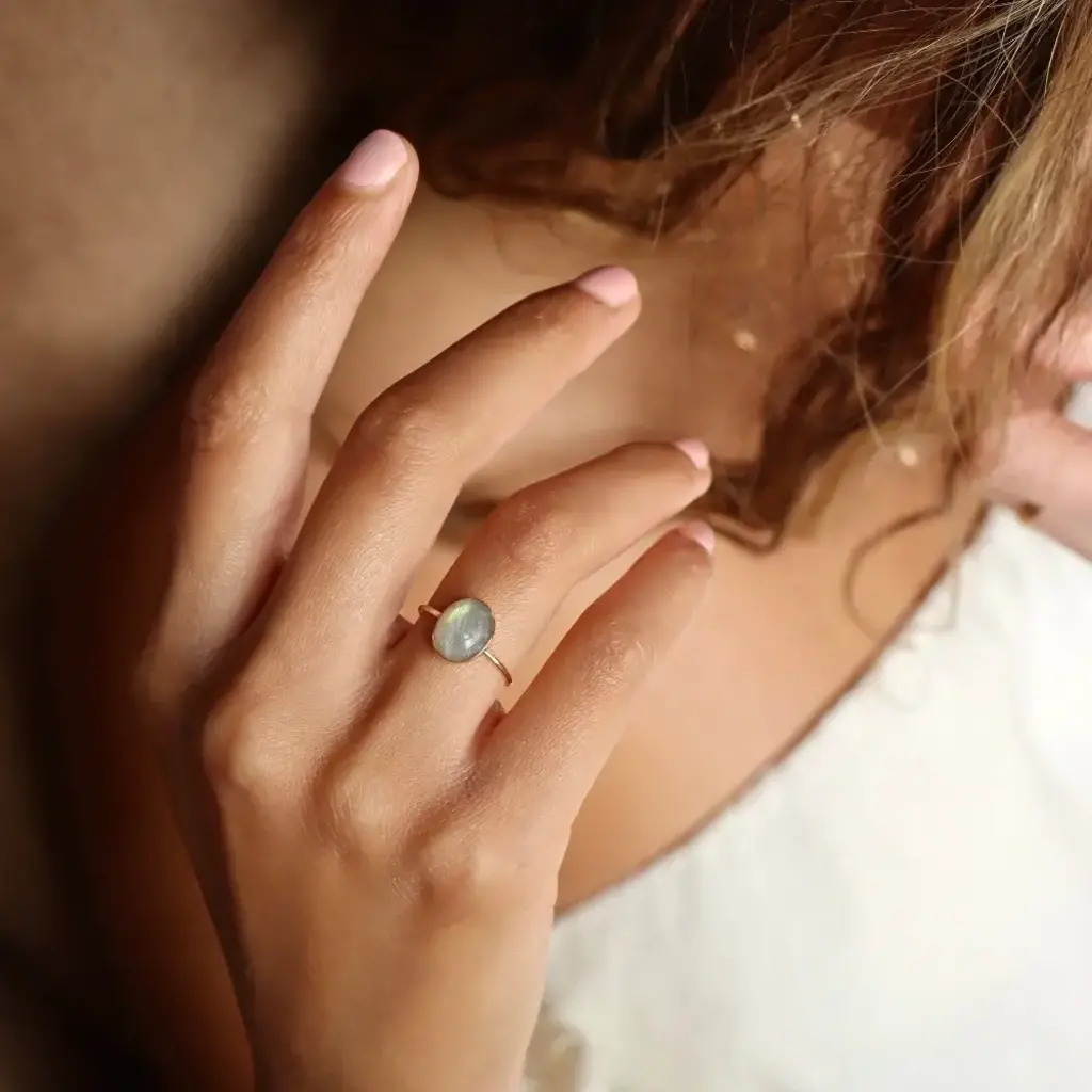 Labradorite Gemstone Ring - 14k Gold Fill
