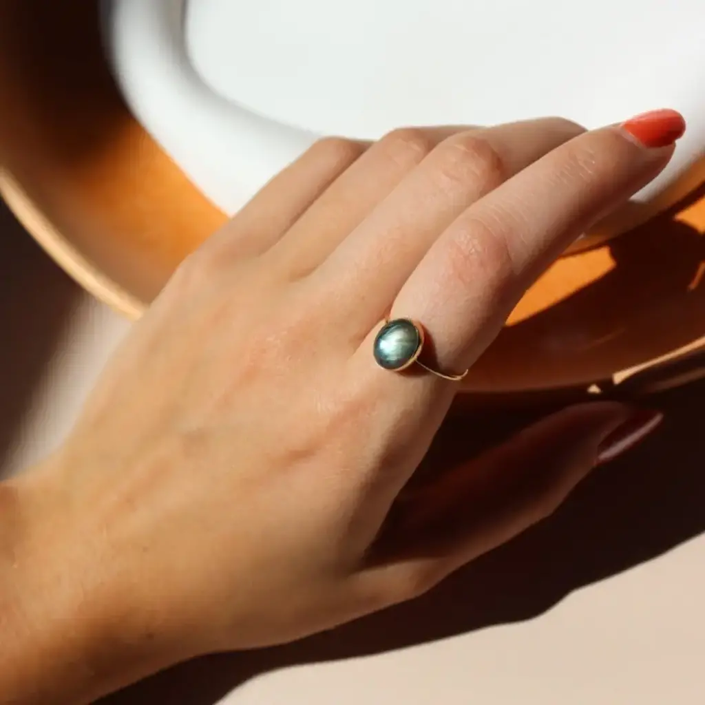 Labradorite Gemstone Ring - 14k Gold Fill