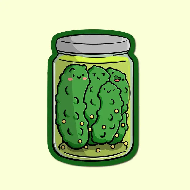 Shop Emily M Jar of Pickles Sticker