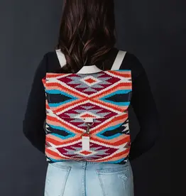 Panache (Faire) Red, Blue, Orange, & Cream Aztec Backpack