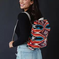 Panache (Faire) Red, Blue, Orange, & Cream Aztec Backpack