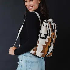 Panache (Faire) Cream, Black, Brown, & Tan Aztec Backpack