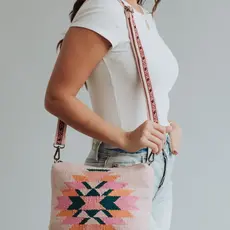 Panache (Faire) Pink, Teal, & Orange Aztec Crossbody