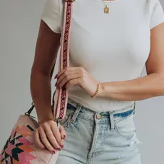 Panache (Faire) Pink, Teal, & Orange Aztec Crossbody