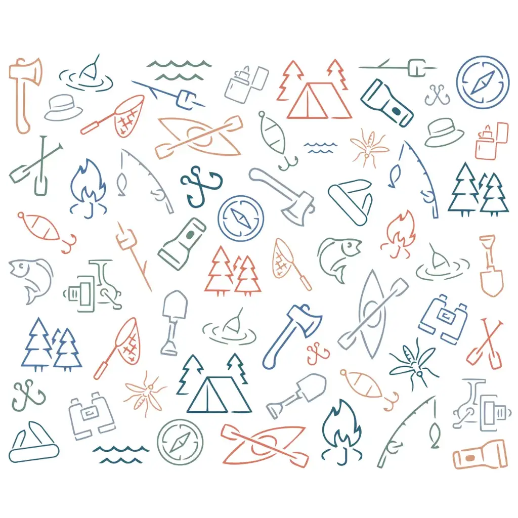 Creative Compass Insulated Camp Mug - Colorful Camping Icons