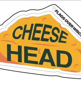 Flags Over Wisconsin Sticker - Wisconsin Cheesehead Vinyl Sticker