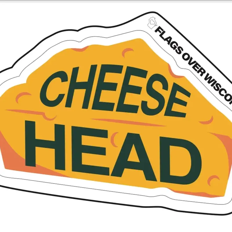 Flags Over Wisconsin Sticker - Wisconsin Cheesehead Vinyl Sticker