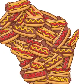 Flags Over Wisconsin Sticker - Wisconsin Brats Vinyl Sticker