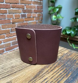 Northwind Pint Glass Sleeve  - Full Grain Leather - Red Maple