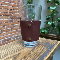 Northwind Pint Glass Sleeve  - Full Grain Leather - Red Maple