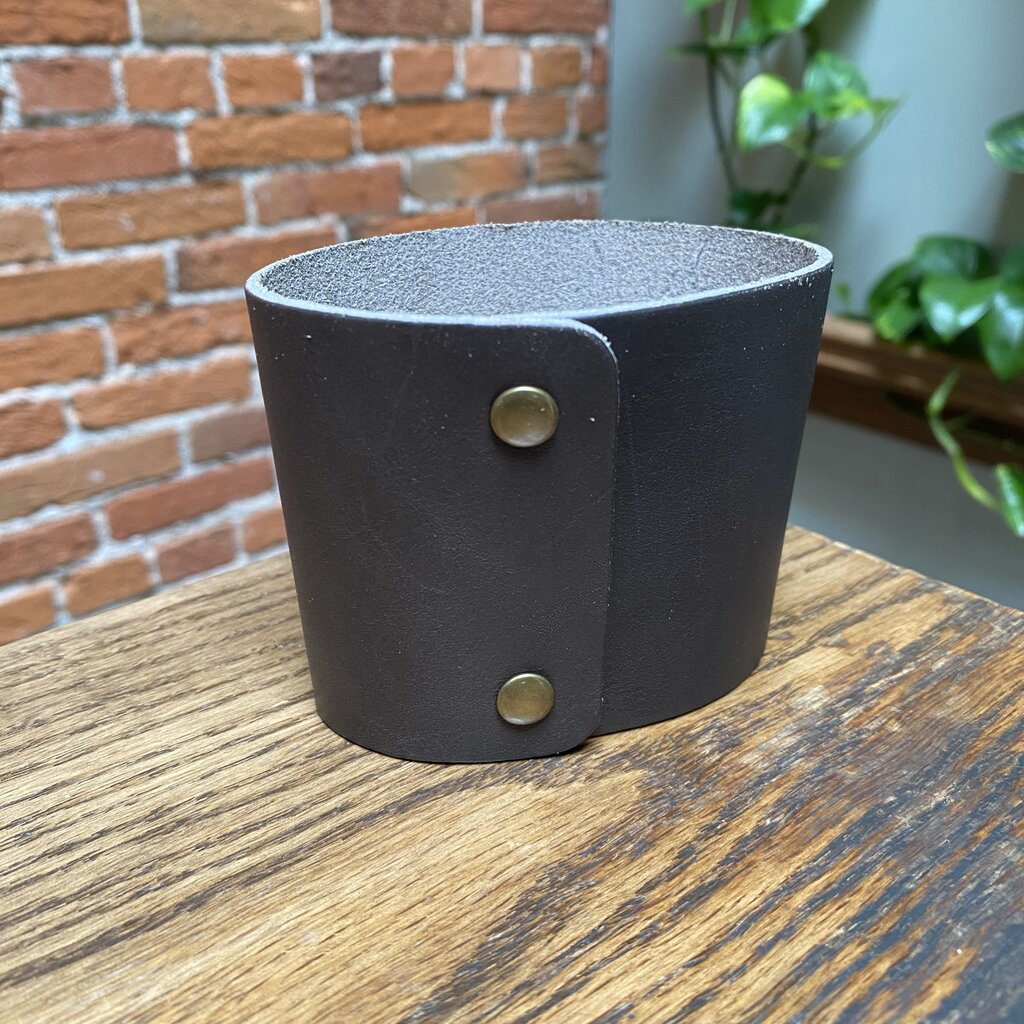 Pint Glass Sleeve  - Full Grain Leather - Slate