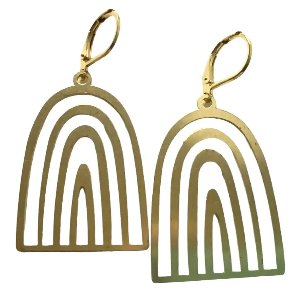 Dreamspirits Brass Rainbow Earrings