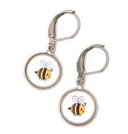 Dreamspirits Bumblebee Photo Glass Earrings