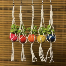 Macrame Keychain - Plant (Yellow)