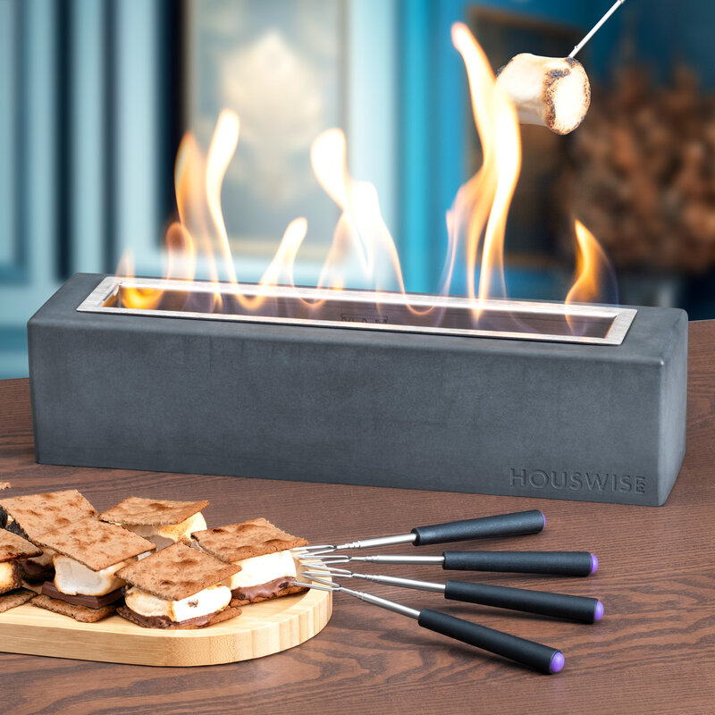 Houswise Rectangle Tabletop Portable Smokeless Fire Pit
