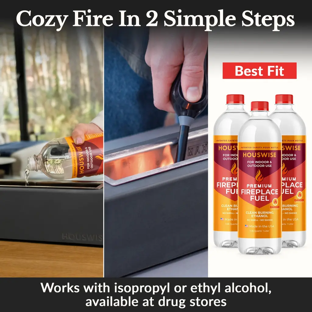 Houswise Rectangle Tabletop Portable Smokeless Fire Pit