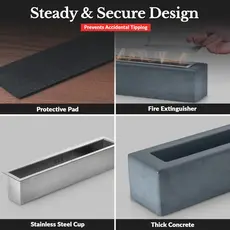 Houswise Rectangle Tabletop Portable Smokeless Fire Pit