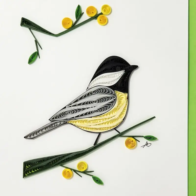 Iconic Quilling Quilling Greeting Card Chickadee