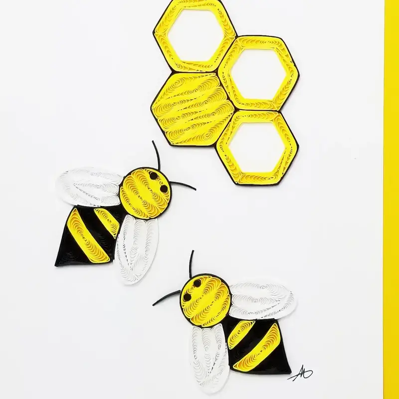 Iconic Quilling Quilling Greeting Card Bees