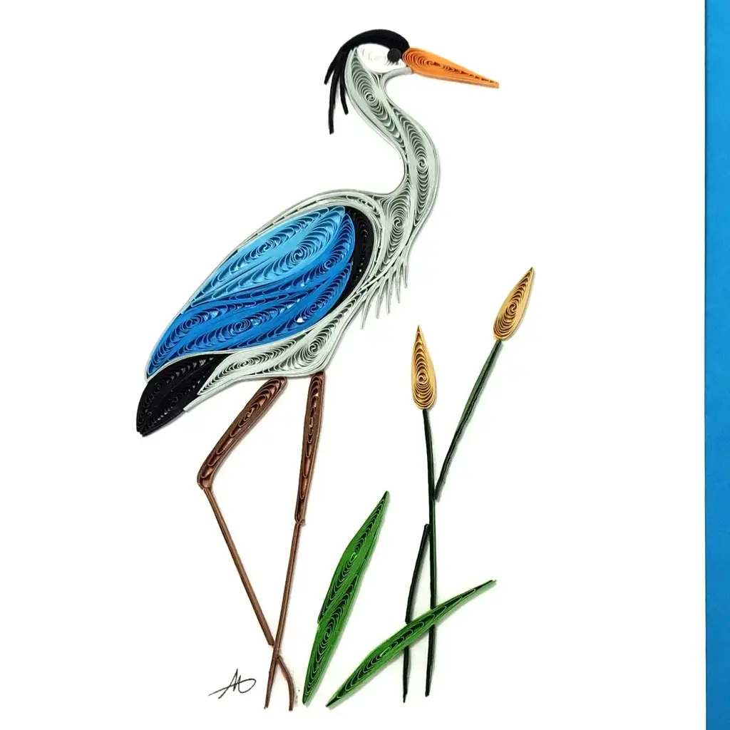 Iconic Quilling Quilling Greeting Card Blue Heron