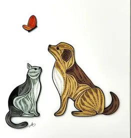 Iconic Quilling Quilling Greeting Card Cat and Dog