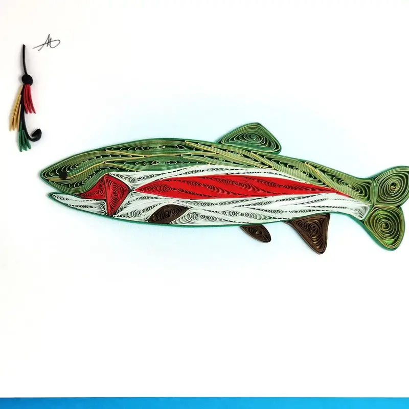 Iconic Quilling Quilling Greeting Card Trout